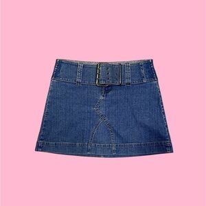 vintage denim skirt with built in belt